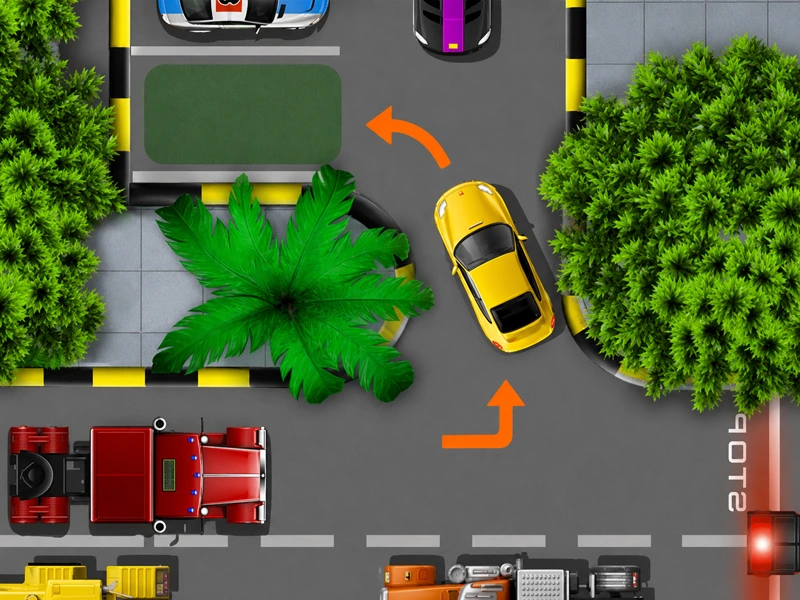 Parking Mania — a top-down parking lot full of colorful cars
